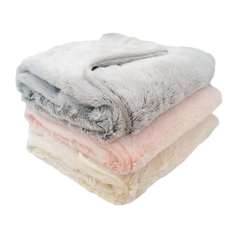 Lined blanket - DOMIVA - Ultra soft and warm - 75 x 100 cm - Cream