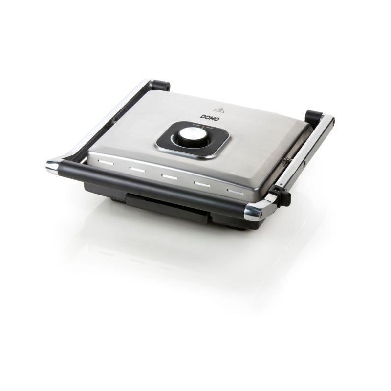 DOMO - Multifunction grill in stainless steel - Large teflon plates -