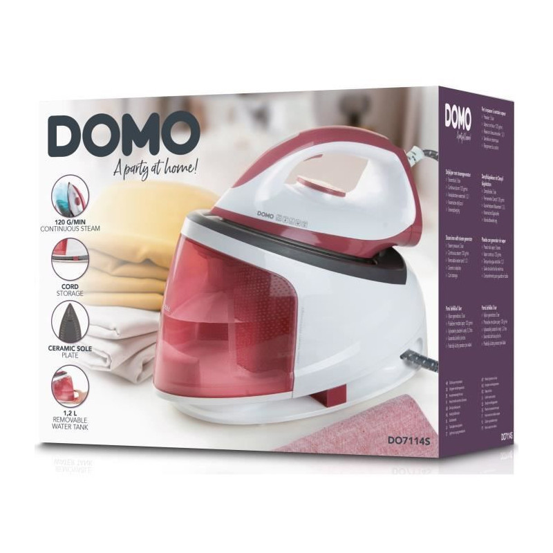 DOMO DO7114S - Iron with steam generator - 5 bar - Continuous steam 12