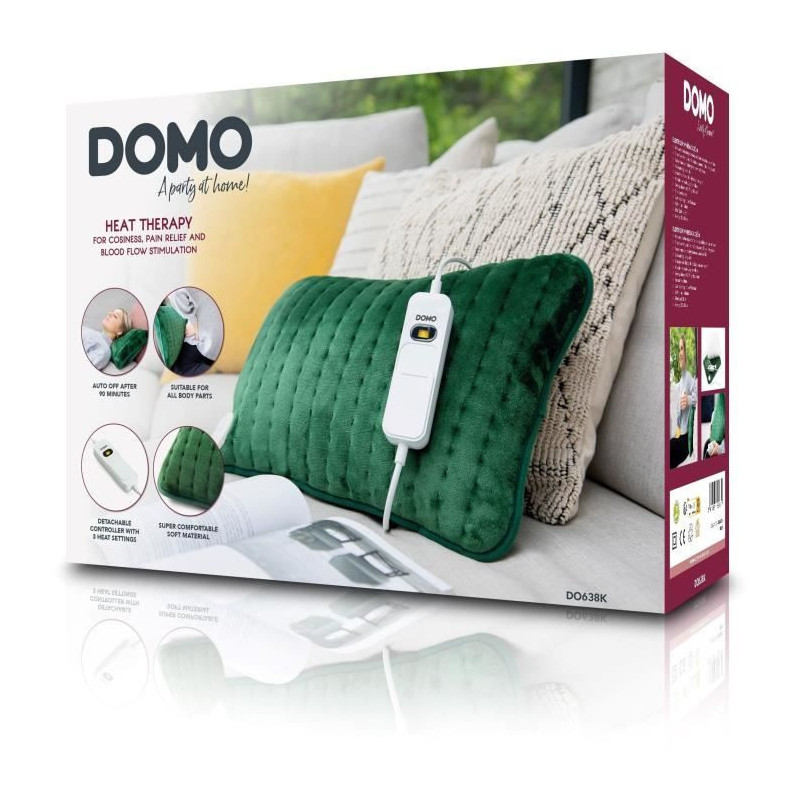 DOMO DO638K heating pad - Super soft - Rapid heating - 3 temperature l