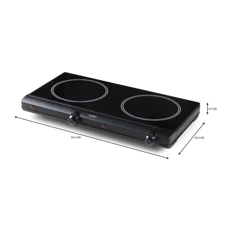 Hob - DOMO - 2 burners - 50.2 x 29.4 x 6.7 cm - DO339KP