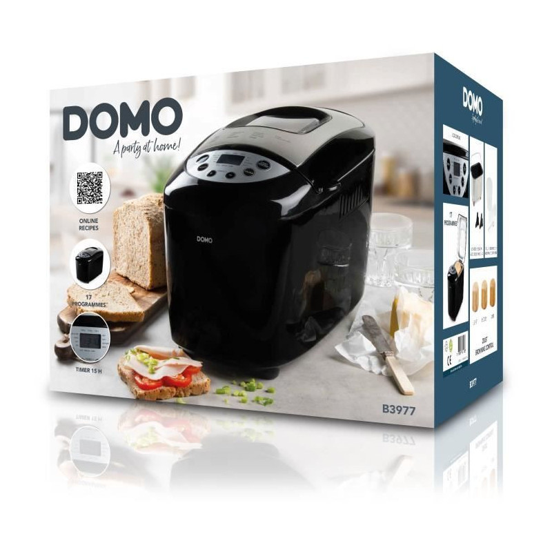 XL automatic bread machine - DOMO - B3977 - 850 W - 17 programs - LCD