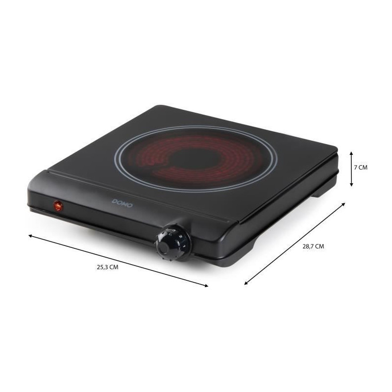 Ceramic hob - DOMO - 1 burner - 25.3 x 28.7 x 7 cm - DO30111KP