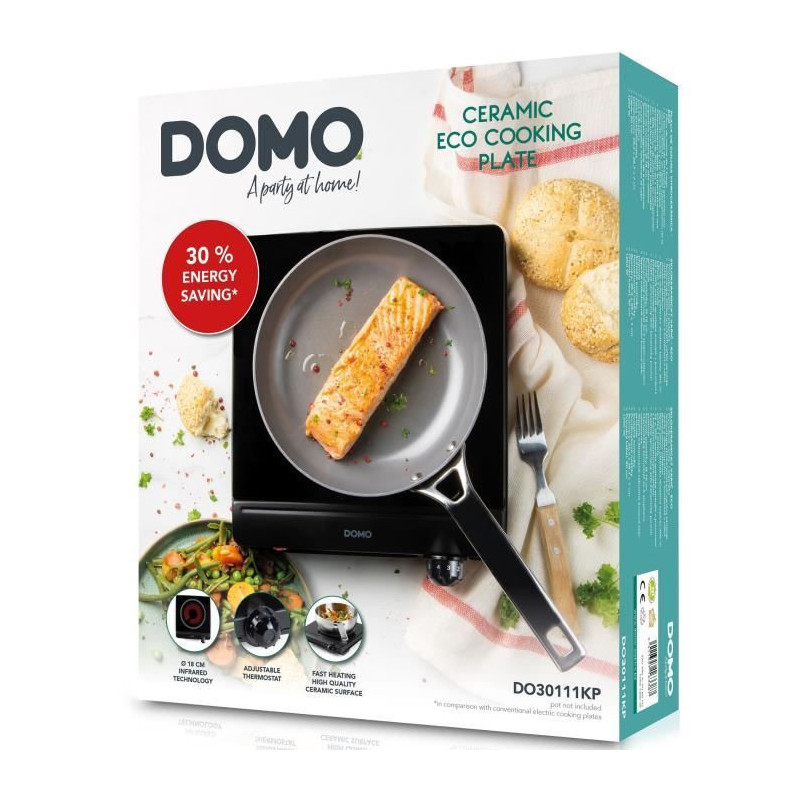 Ceramic hob - DOMO - 1 burner - 25.3 x 28.7 x 7 cm - DO30111KP