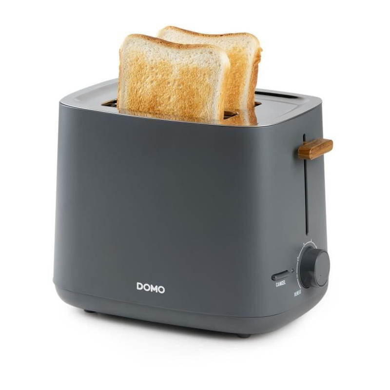 Electric toaster - DOMO - DO965T - 1000 W - 2 slots - Black