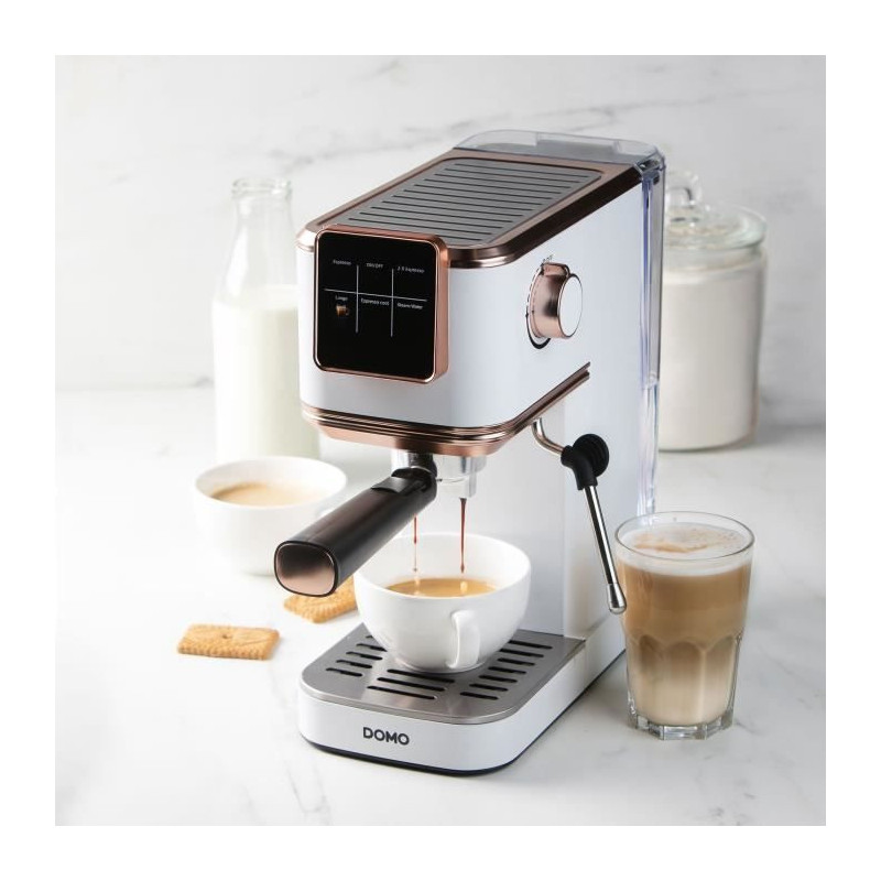 3-in-1 espresso machine - DOMO - DO746K - 1350 W - 20 Bar - White / Pi