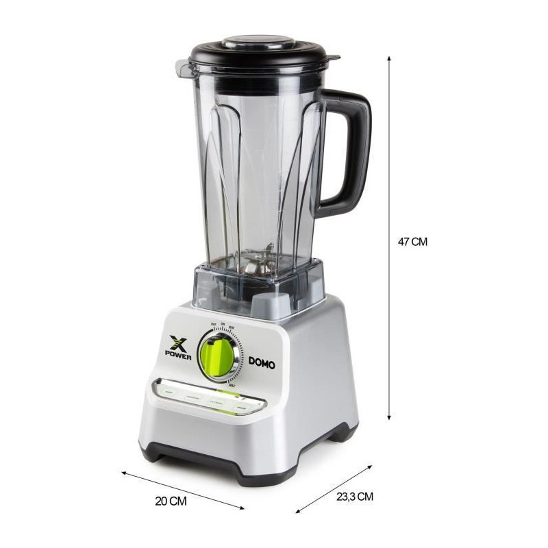 Blender XPOWER - DOMO - DO747BL - 1500 W - 2 L - Gray