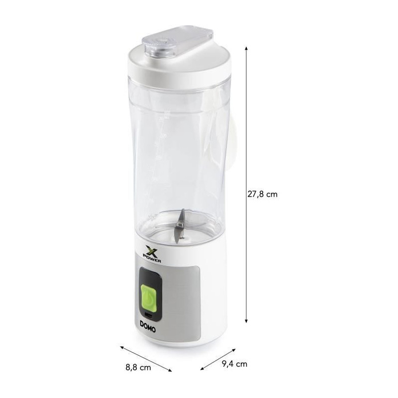 Cordless portable blender - DOMO - DO752BL - XPOWER - 120 W - 600 ml -