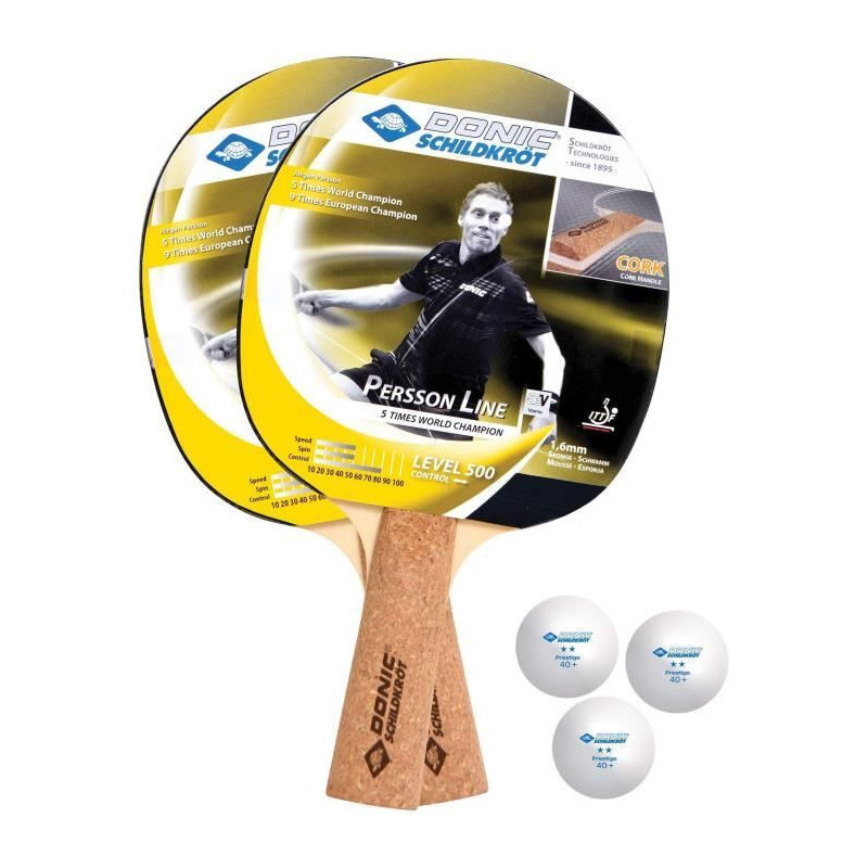 DONIC SCHILDKRÖT Persson 500 table tennis racket set - 3 Balls includ