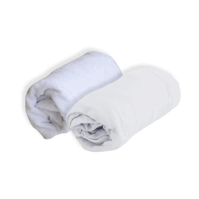 SOFT NID Lot 1 Alese + 1 Fitted Sheet - 70 X 140 Cm - White