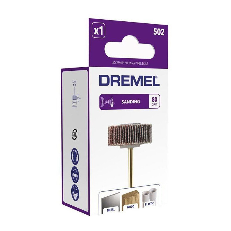 DREMEL Slatted polisher 9.5mm grain 80 502