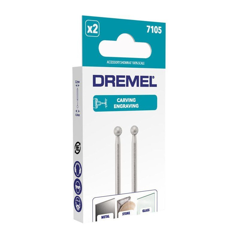 DREMEL Set of 2 diamond tips 4,4mm 7105