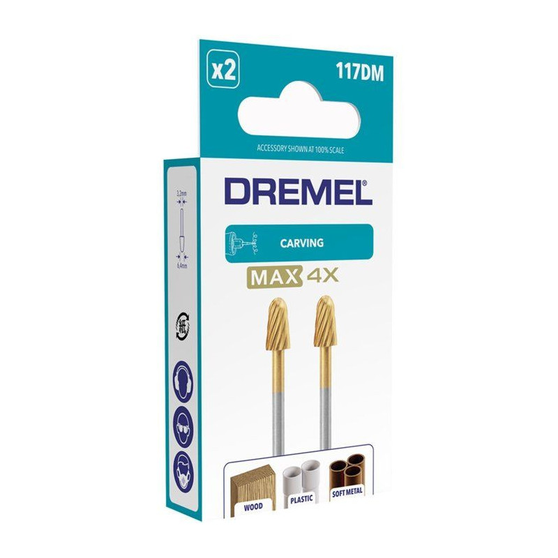 Set of 2 quick steel Strawberries High longevity Dremel Max 117 - Ø 6