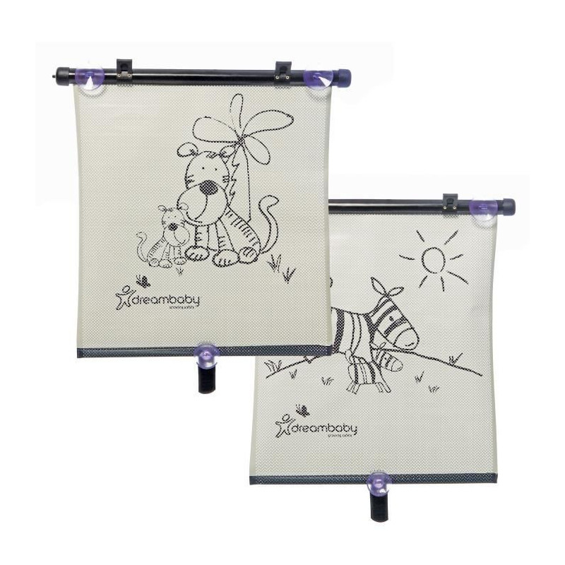 Car Window Roller Blind - DREAMBABY - Double Sided Zebra & Tiger Print