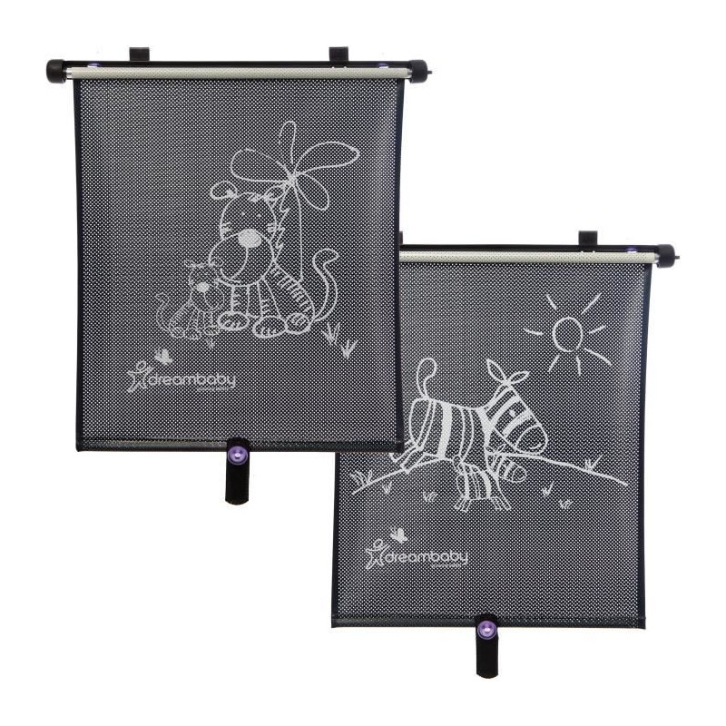 Car Window Roller Blind - DREAMBABY - Double Sided Zebra & Tiger Print