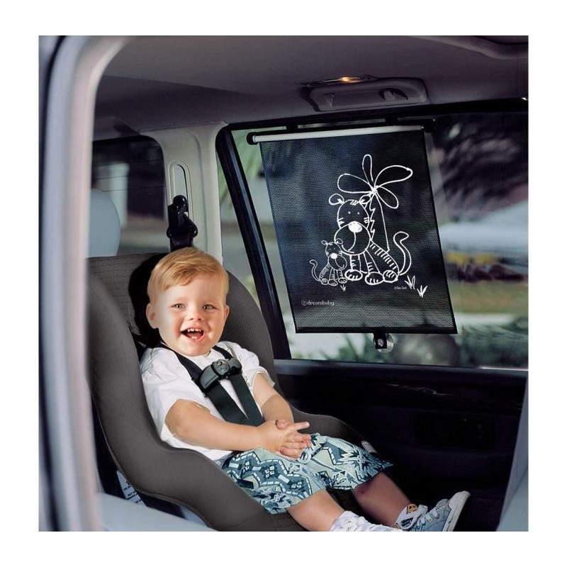 Car Window Roller Blind - DREAMBABY - Double Sided Zebra & Tiger Print