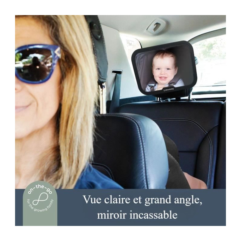 Large rectangular rearview mirror - DREAMBABY - Adjustable for rear se