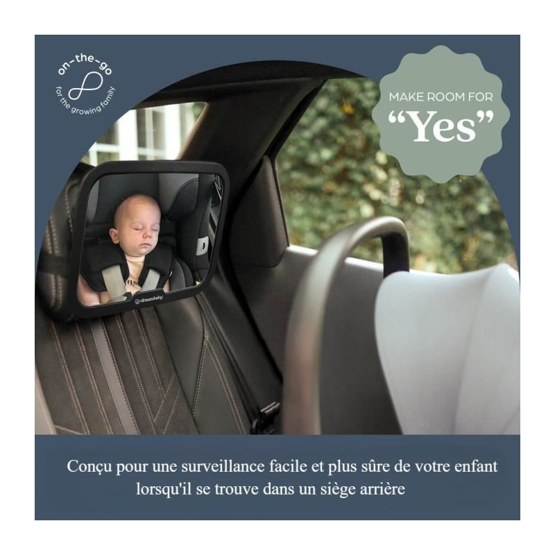 Large rectangular rearview mirror - DREAMBABY - Adjustable for rear se