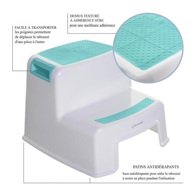 Step stool - DREAMBABY - 2 UP - Non-slip and textured - Up to 80 kg fo