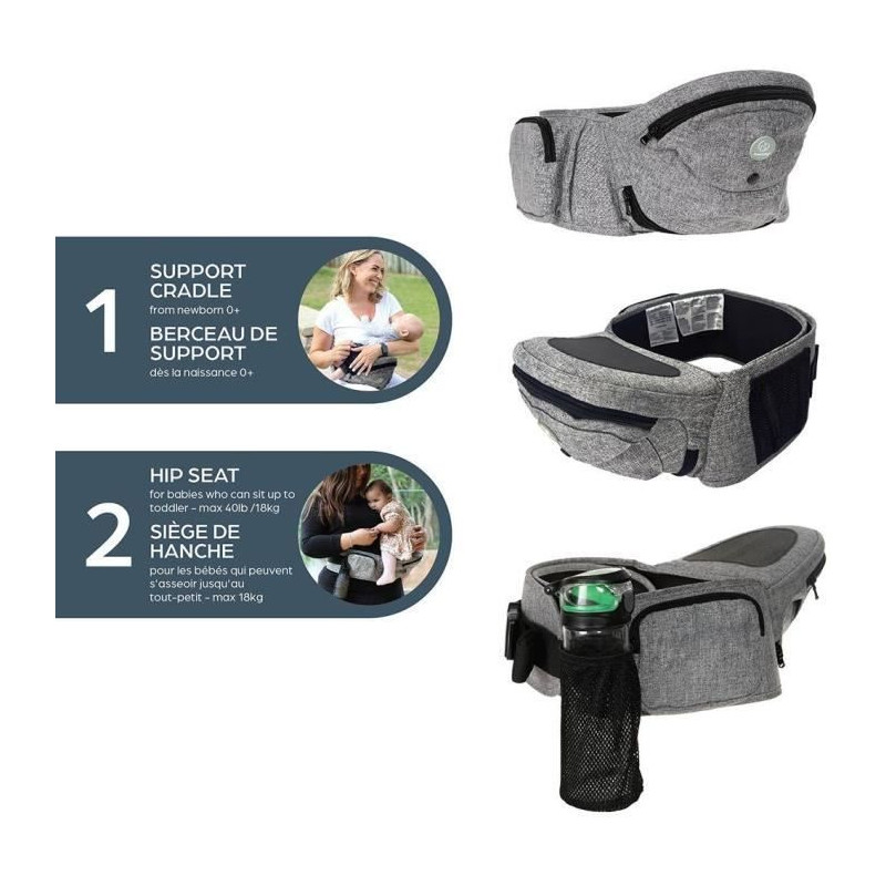 Baby Carrier - Hip Seat - DREAMBABY - Up & Go - Grey