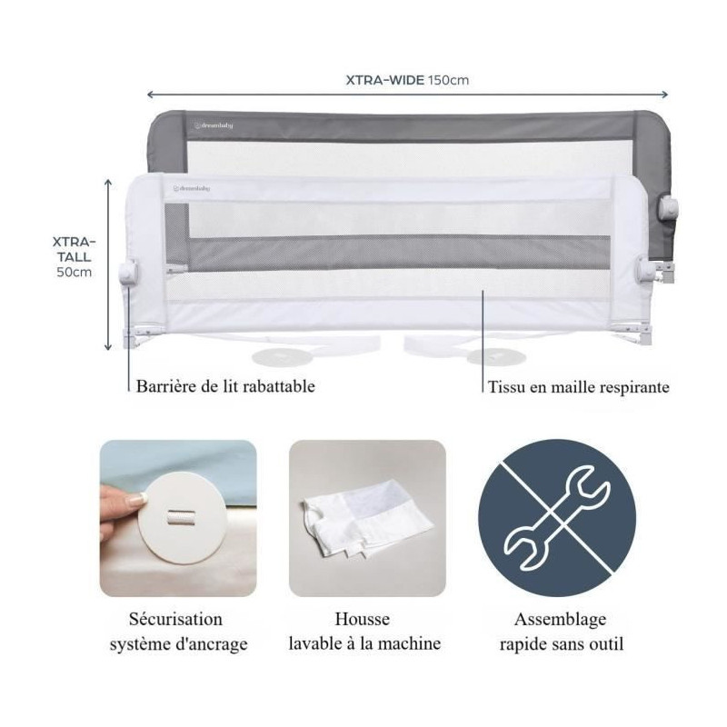 DREAMBABY Nicole bed barriere - Beds and flat beds - measuring 150 cm