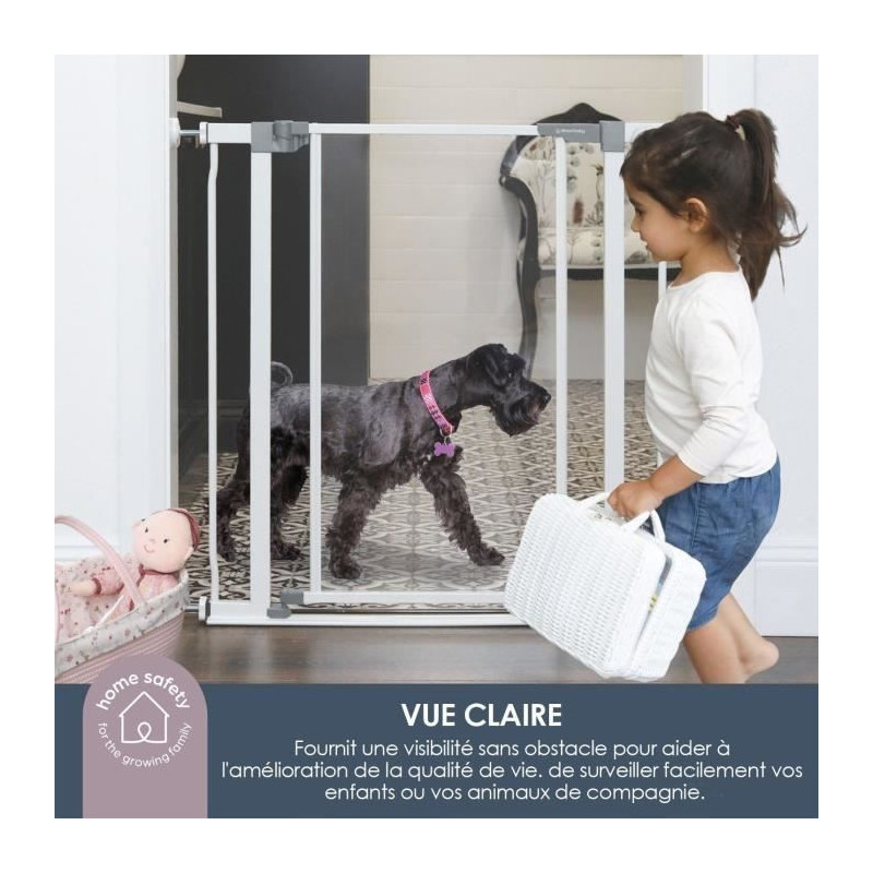 DREAMBABY Clear Panel Safety Gate - Hold-open Function - Anti-fall Bot