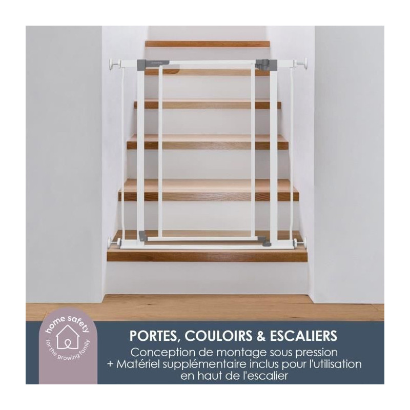 DREAMBABY Clear Panel Safety Gate - Hold-open Function - Anti-fall Bot