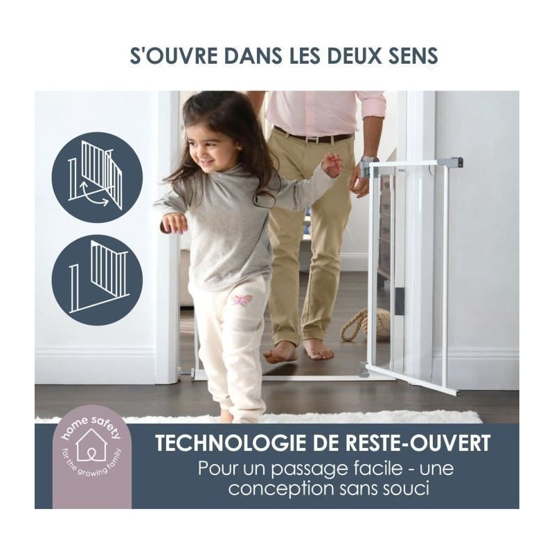 DREAMBABY Clear Panel Safety Gate - Hold-open Function - Anti-fall Bot