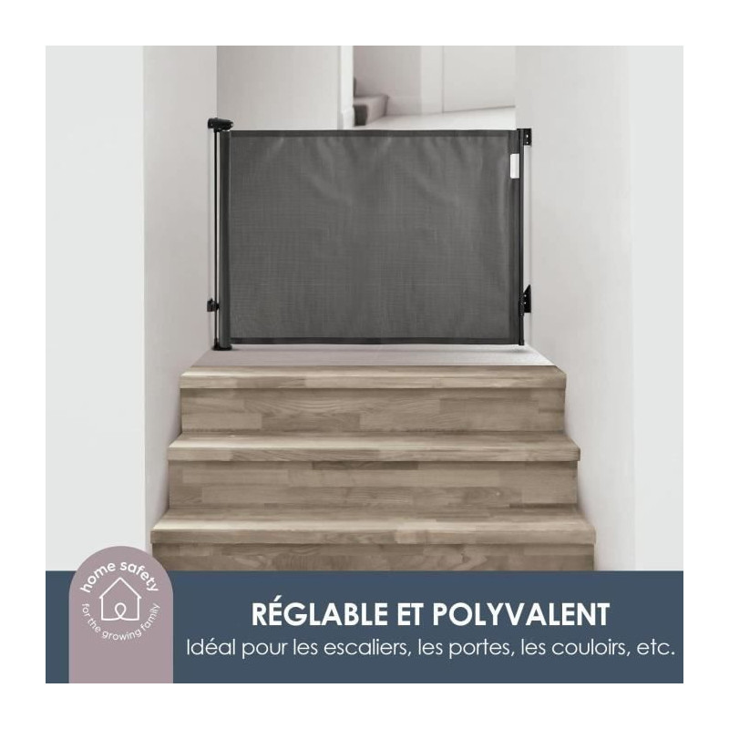 Extra high retractable safety barrier - DREAMBABY - 60 to 140 cm H90 c