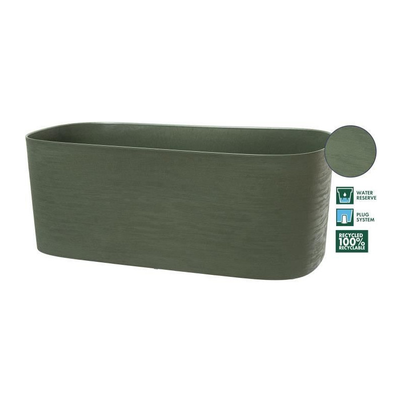 Planter + water reserve - GARDEN ID Respect - Verdigris 50 x 17 cm - 1