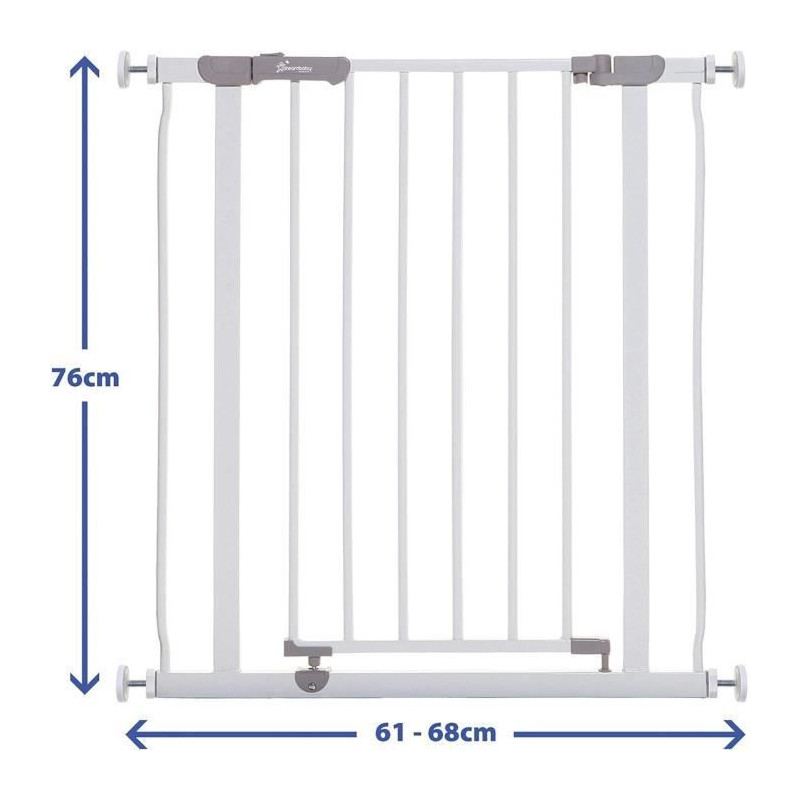 Safety Gate - DREAMBABY - AVA - Pressure Mounted - 61-68 x 76 cm - Dou