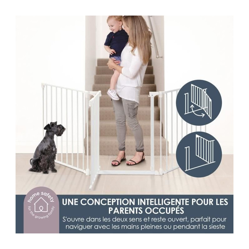 Child safety gate - Discovery 3 - DREAMBABY - 74.5 cm to 1.95 cm - Whi
