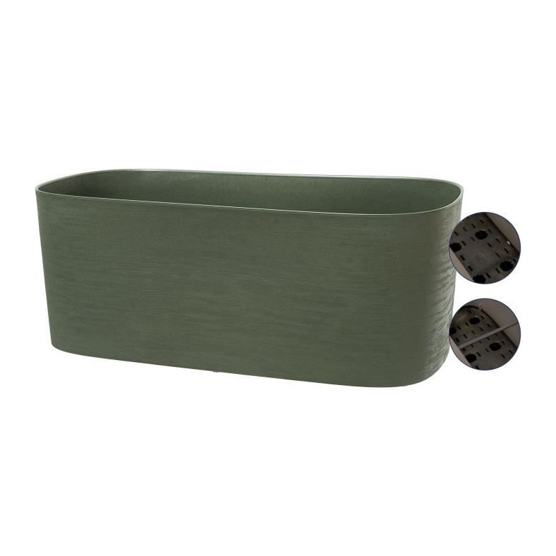 Planter + water reserve - GARDEN ID Respect - Verdigris 50 x 17 cm - 1