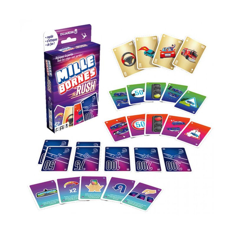 MILLE BORNES RUSH card game - DUJARDIN - For 2 players or more - From