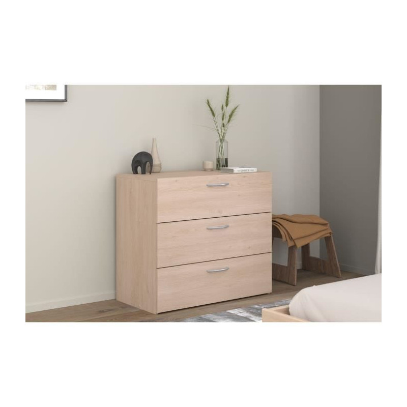 Chest of drawers - EASY LIFE - 3 drawers - Oak - 78.2 x 69.3 x 40.8 -
