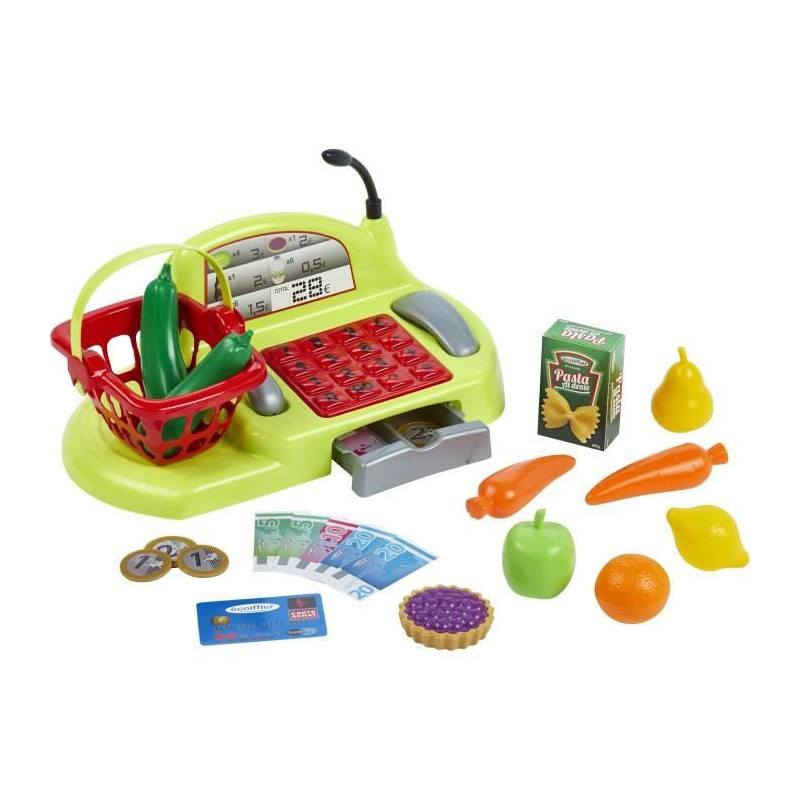 Ecoiffier supermarket cart with cash register
