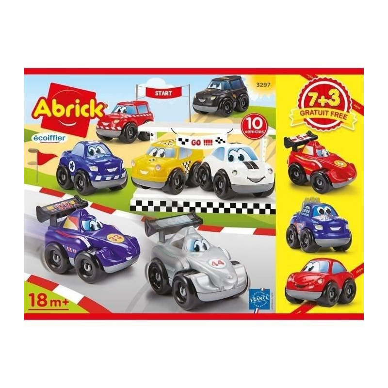 Box 10 vehicles Fast Car Ecoiffier