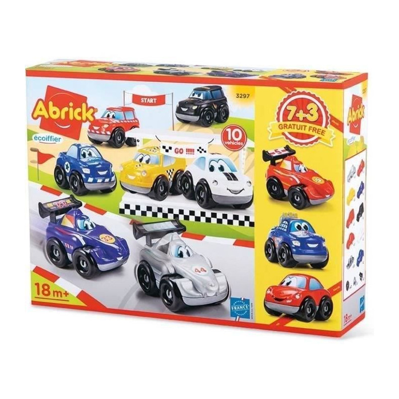 Box 10 vehicles Fast Car Ecoiffier