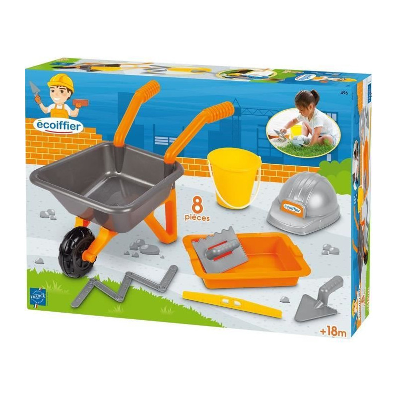 Ecoiffier Super masonry pack - wheelbarrow 50 cm 496