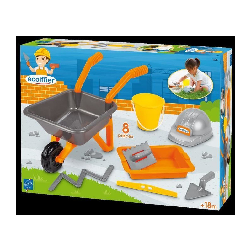 Ecoiffier Super masonry pack - wheelbarrow 50 cm 496