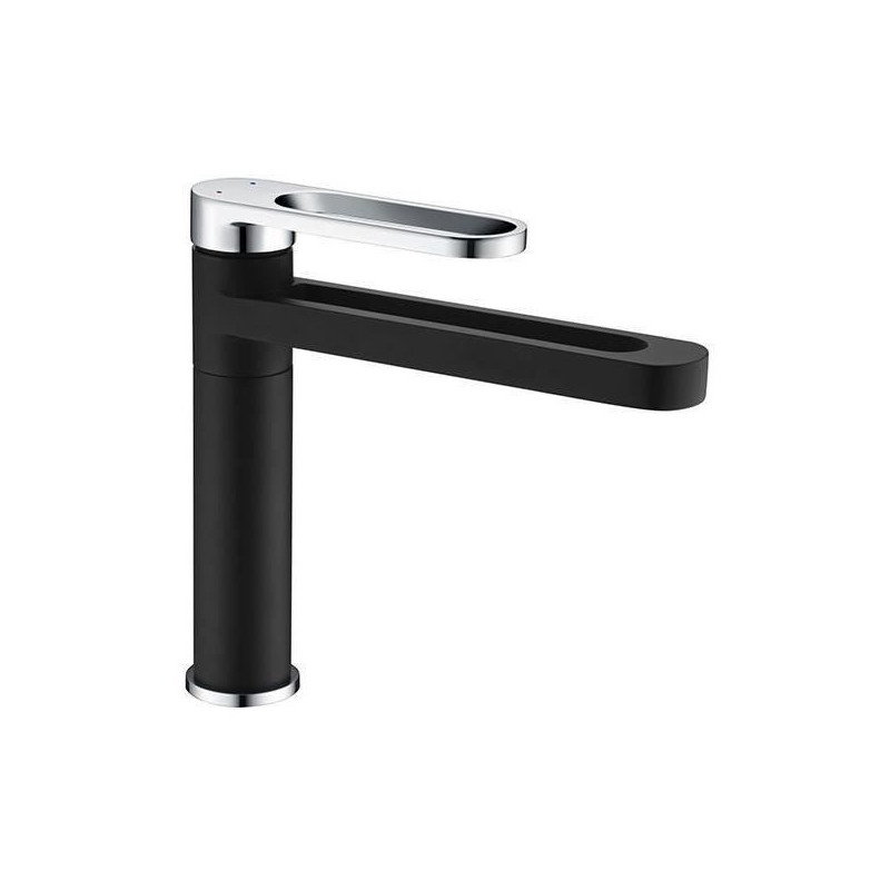 Washbasin mixer - EDOUARD ROUSSEAU - ONEGAI - Black / Chrome