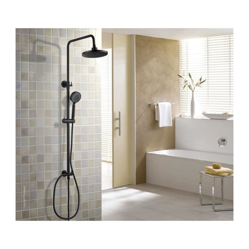 Shower column without taps - EDOUARD ROUSSEAU - HERA - Black