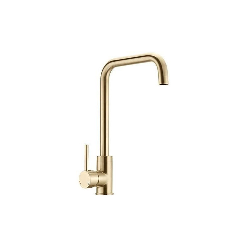 Kitchen sink mixer - Brushed brass finish - Swivel spout - Ceramic car