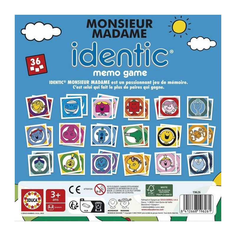 Monsieur Madame - Identic - Memory game