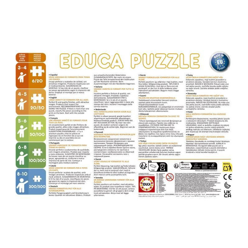 Puzzle - EDUCA - Little Brown Bear: Set of 2 puzzles of 20 pieces for