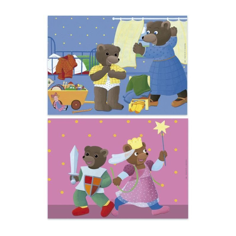 Puzzle - EDUCA - Little Brown Bear: Set of 2 puzzles of 48 pieces for