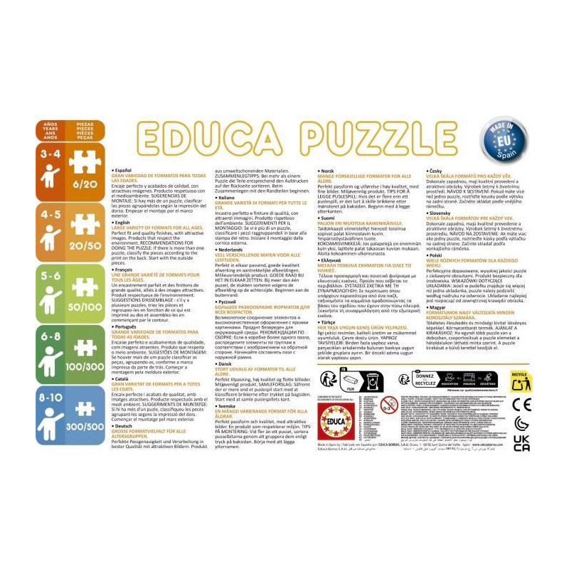 Puzzle - EDUCA - Little Brown Bear: Set of 2 puzzles of 48 pieces for
