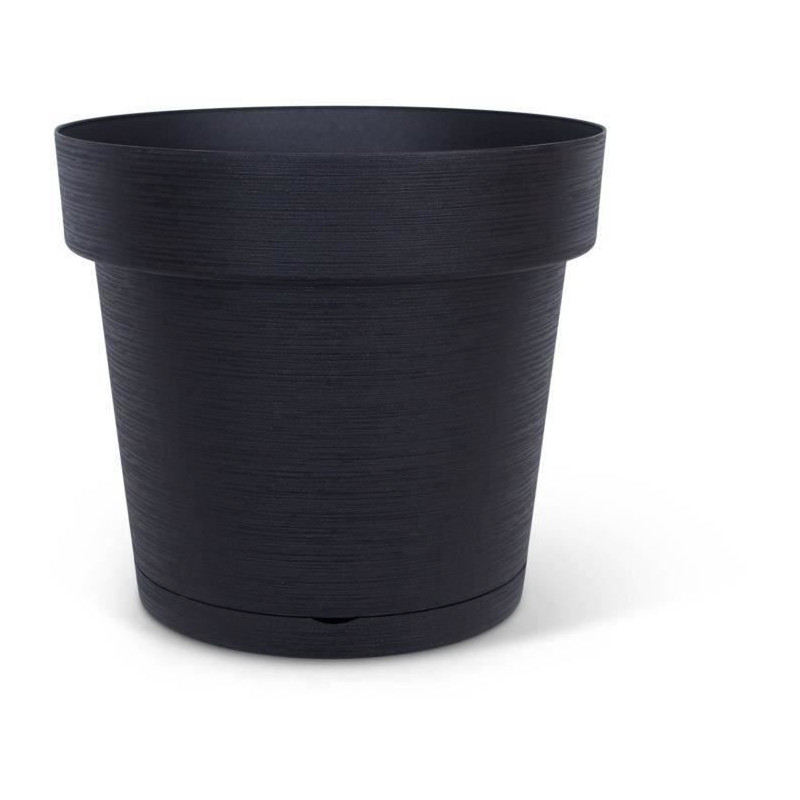 Water reserve pot - GARDEN ID Glamour - Anthracite 40 cm - Grainy surf