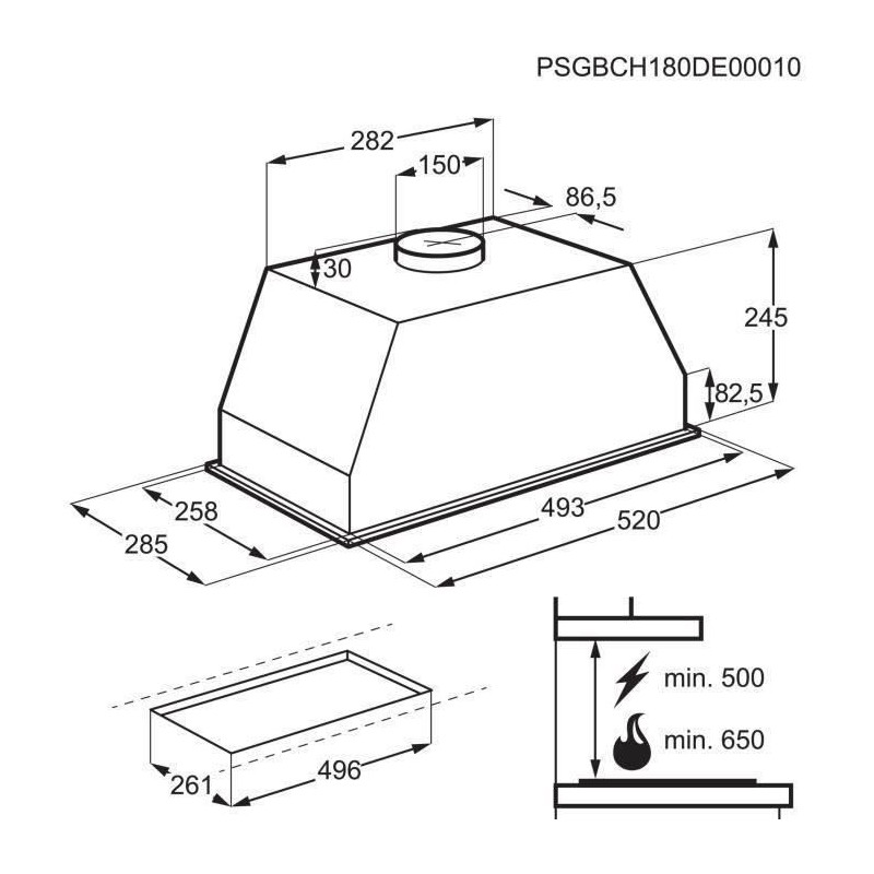 Vacuum group - ELECTROLUX - LFG525S - H 245 x L 520 x D 285 mm