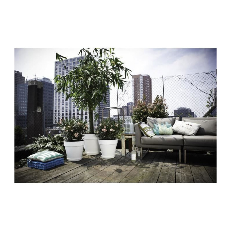 Flower pot elho round plastic loft white Ø 50 x H.44 cm 48 l